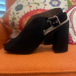 Suede Block Heel Slingback